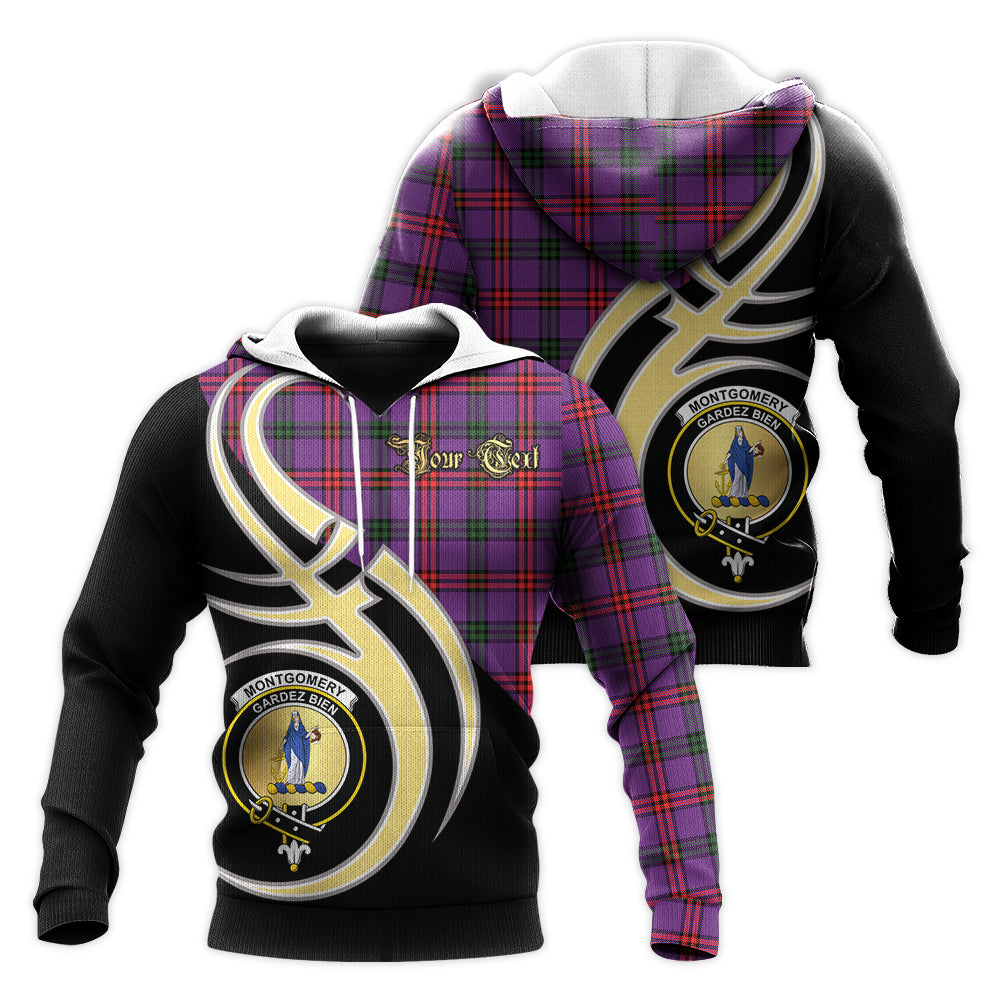 Printivon Montgomery Modern Clan Believe In Me Crest Tartan Knitted Hoodie Custom Your Text