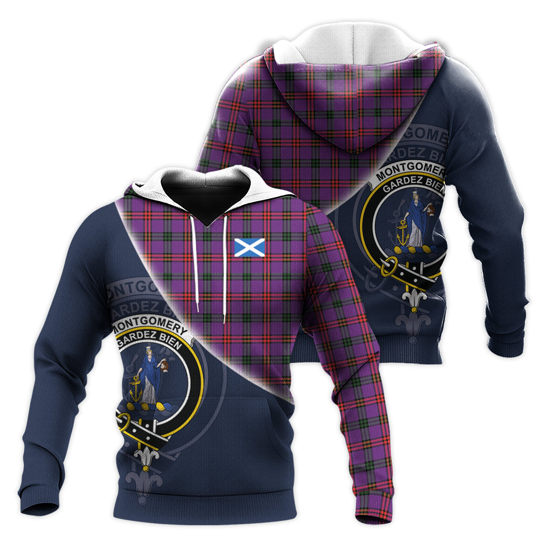 Printivon Montgomery Modern Tartan Scottish Crest Hoodie