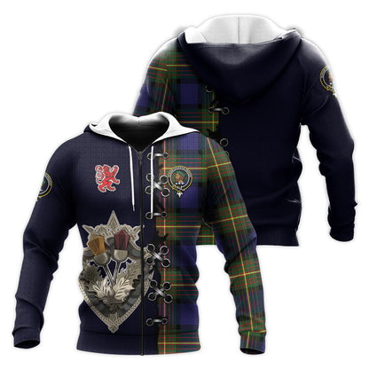 Printivon Moore Tartan Hoodie Lion Rampant And Celtic Thistle Style