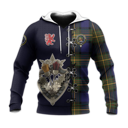 Printivon Moore Tartan Hoodie Lion Rampant And Celtic Thistle Style