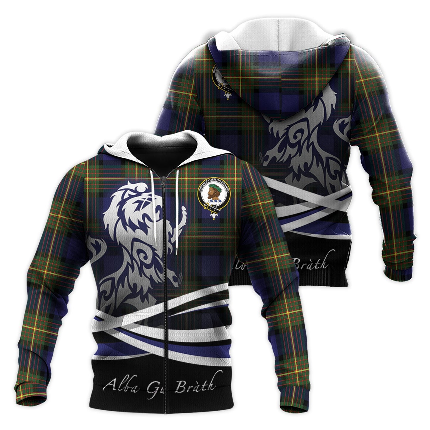 Printivon Moore Tartan Scottish Lion Hoodie