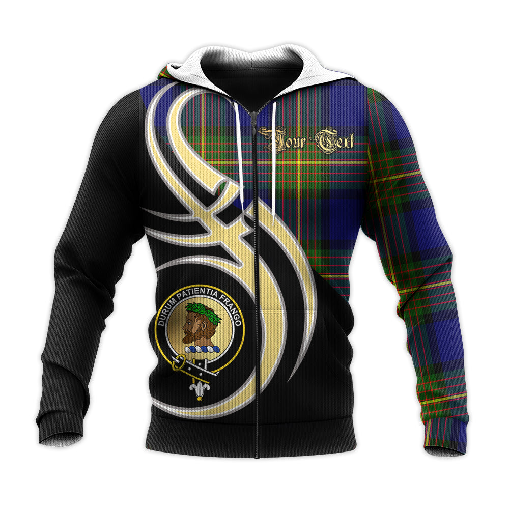 Printivon Moore Clan Believe In Me Crest Tartan Knitted Hoodie Custom Your Text
