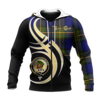 Printivon Moore Clan Believe In Me Crest Tartan Knitted Hoodie Custom Your Text