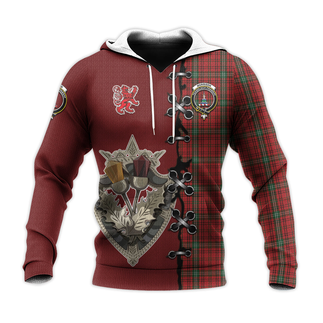 Printivon Morrison Ancient Tartan Hoodie Lion Rampant And Celtic Thistle Style