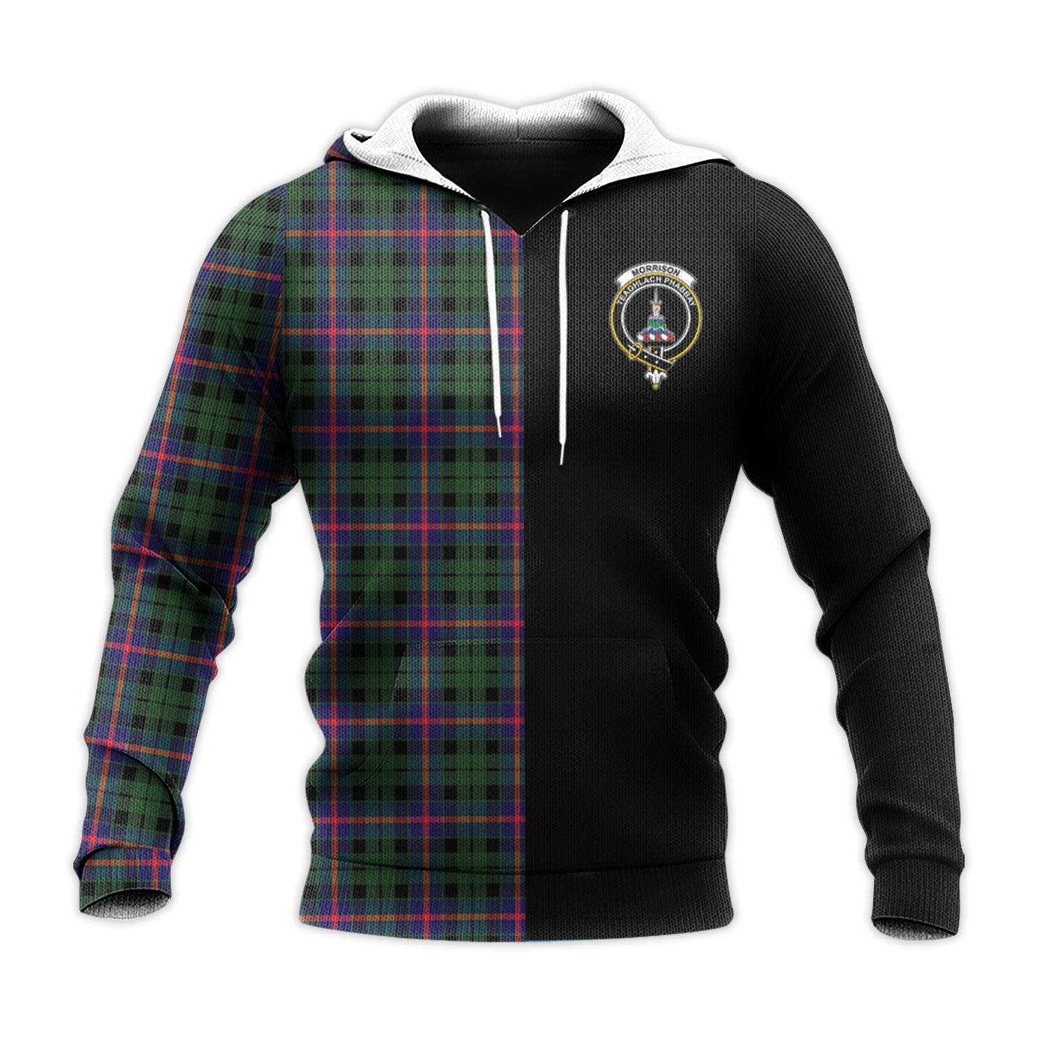Printivon Morrison Modern Tartan Personalize Half Hoodie