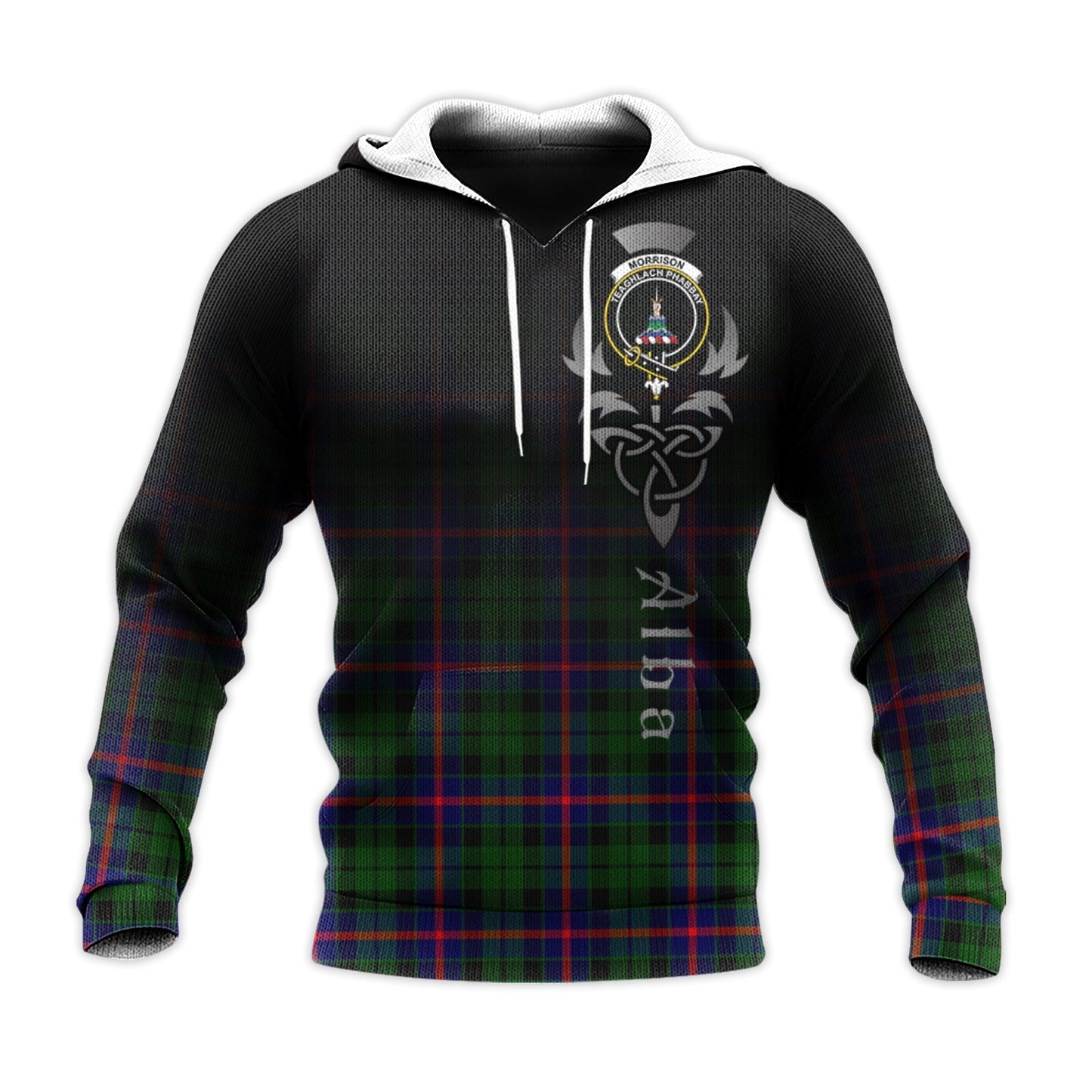 Printivon Morrison Modern Tartan Crest Alba Celtic Hoodie