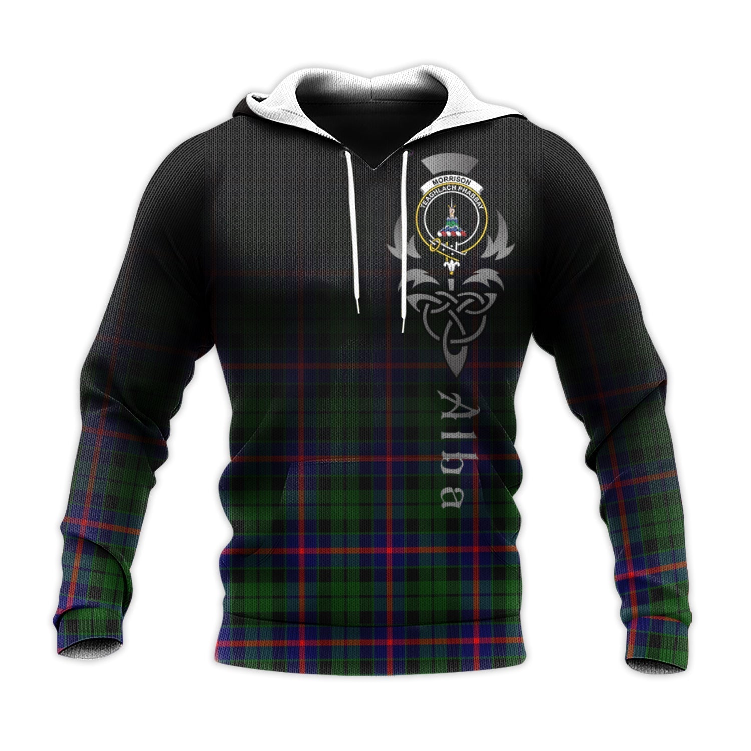 Printivon Morrison Modern Tartan Crest Alba Celtic Hoodie