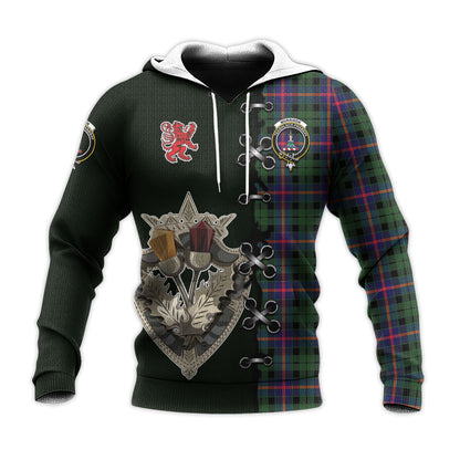 Printivon Morrison Modern Tartan Hoodie Lion Rampant And Celtic Thistle Style