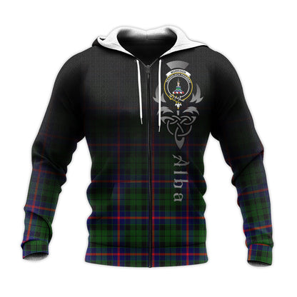 Printivon Morrison Modern Tartan Crest Alba Celtic Hoodie