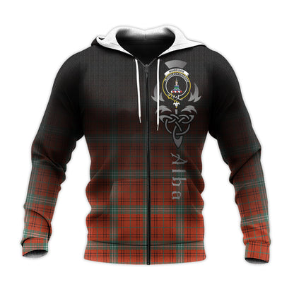 Printivon Morrison Red Ancient Tartan Crest Alba Celtic Hoodie