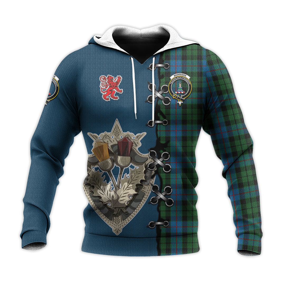 Printivon Morrison Society Tartan Hoodie Lion Rampant And Celtic Thistle Style