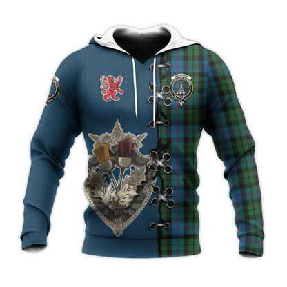 Printivon Morrison Society Tartan Hoodie Lion Rampant And Celtic Thistle Style