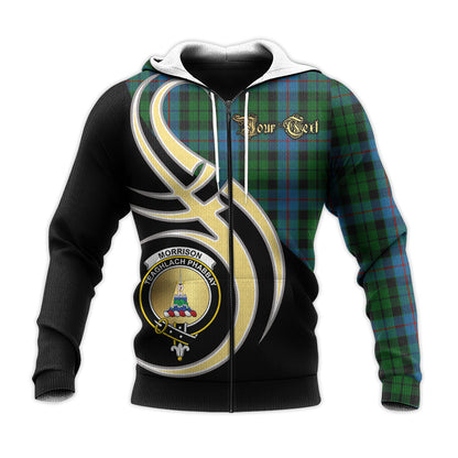Printivon Morrison Society Clan Believe In Me Crest Tartan Knitted Hoodie Custom Your Text