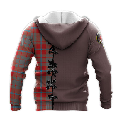 Printivon Moubray Tartan Hoodie Lion Rampant And Celtic Thistle Style
