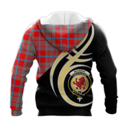 Printivon Moubray Clan Believe In Me Crest Tartan Knitted Hoodie Custom Your Text