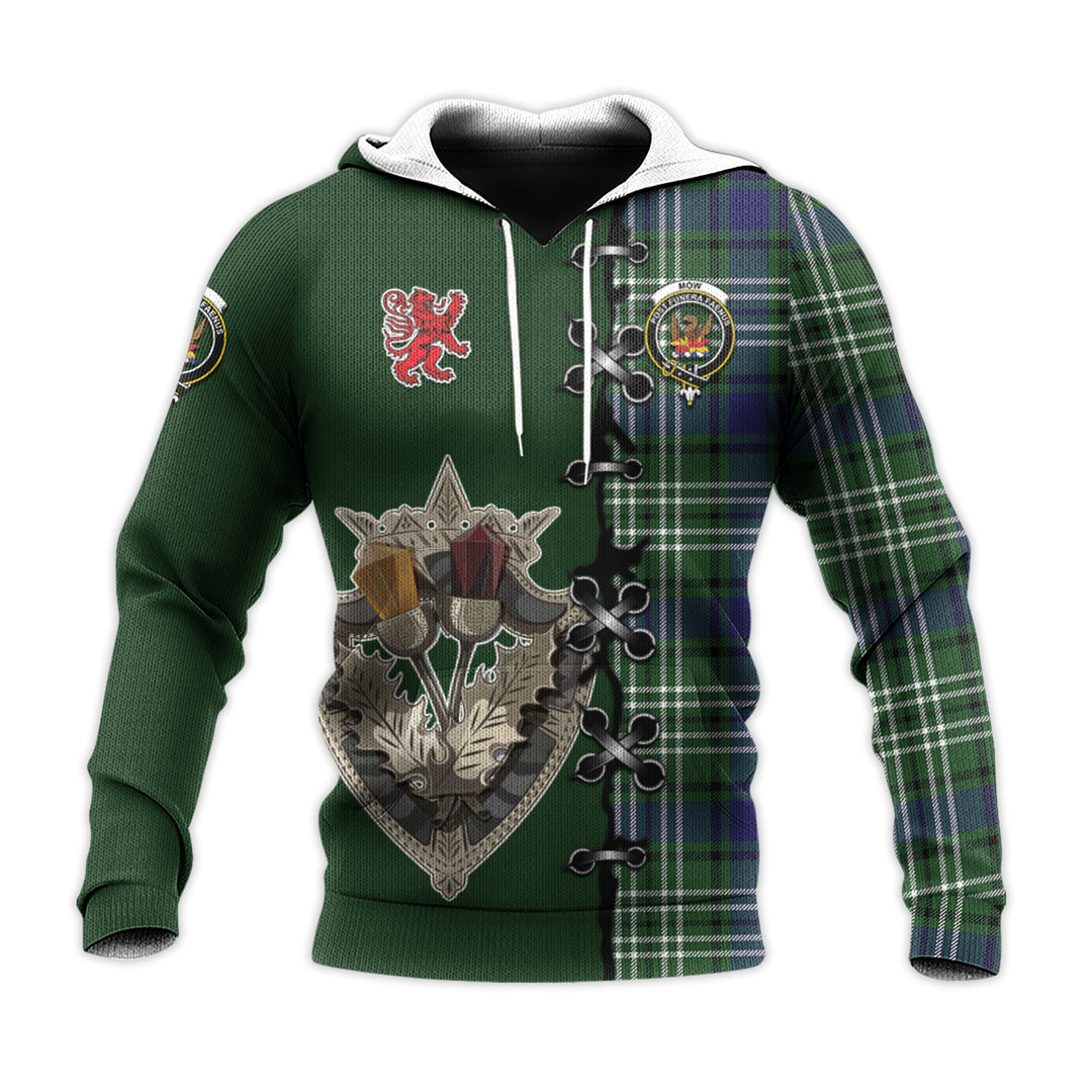 Printivon Mow Tartan Hoodie Lion Rampant And Celtic Thistle Style