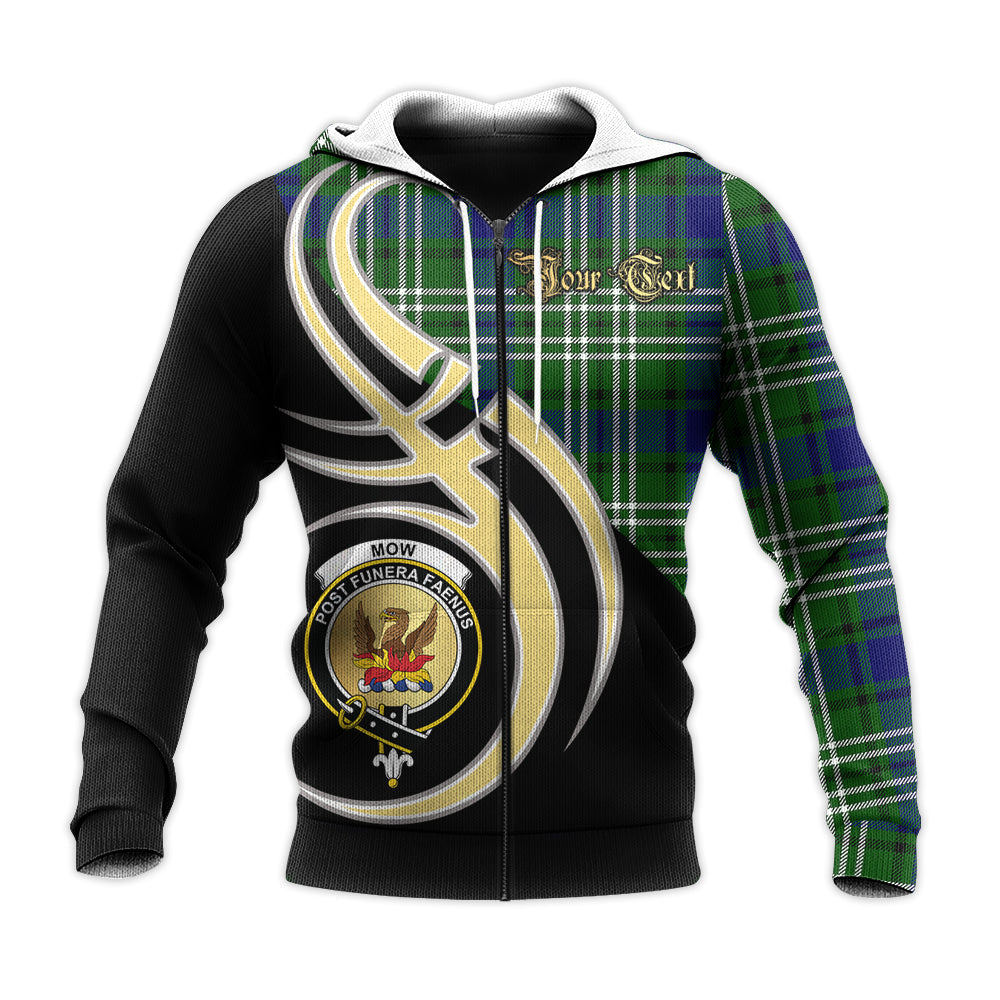 Printivon Mow Clan Believe In Me Crest Tartan Knitted Hoodie Custom Your Text