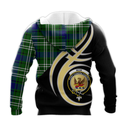 Printivon Mow Clan Believe In Me Crest Tartan Knitted Hoodie Custom Your Text