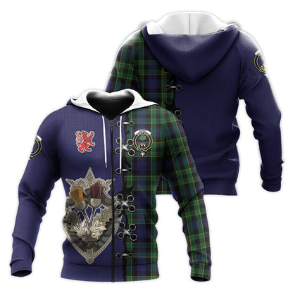 Printivon Mowat Tartan Hoodie Lion Rampant And Celtic Thistle Style