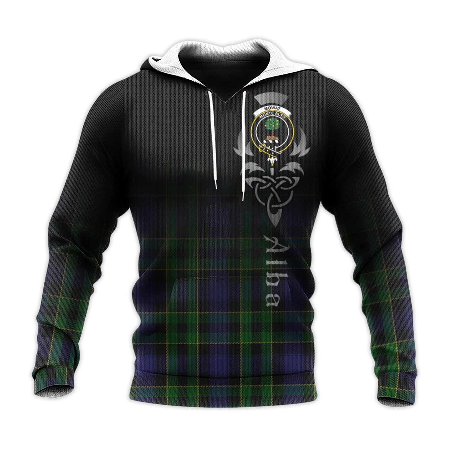 Printivon Mowat Tartan Crest Alba Celtic Hoodie