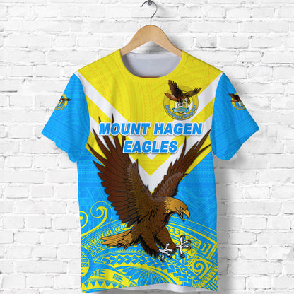 Custom Personalised Papua New Guinea Mount Hagen Eagles T Shirt Wamp Nga Rugby - Blue, Custom Text And Number