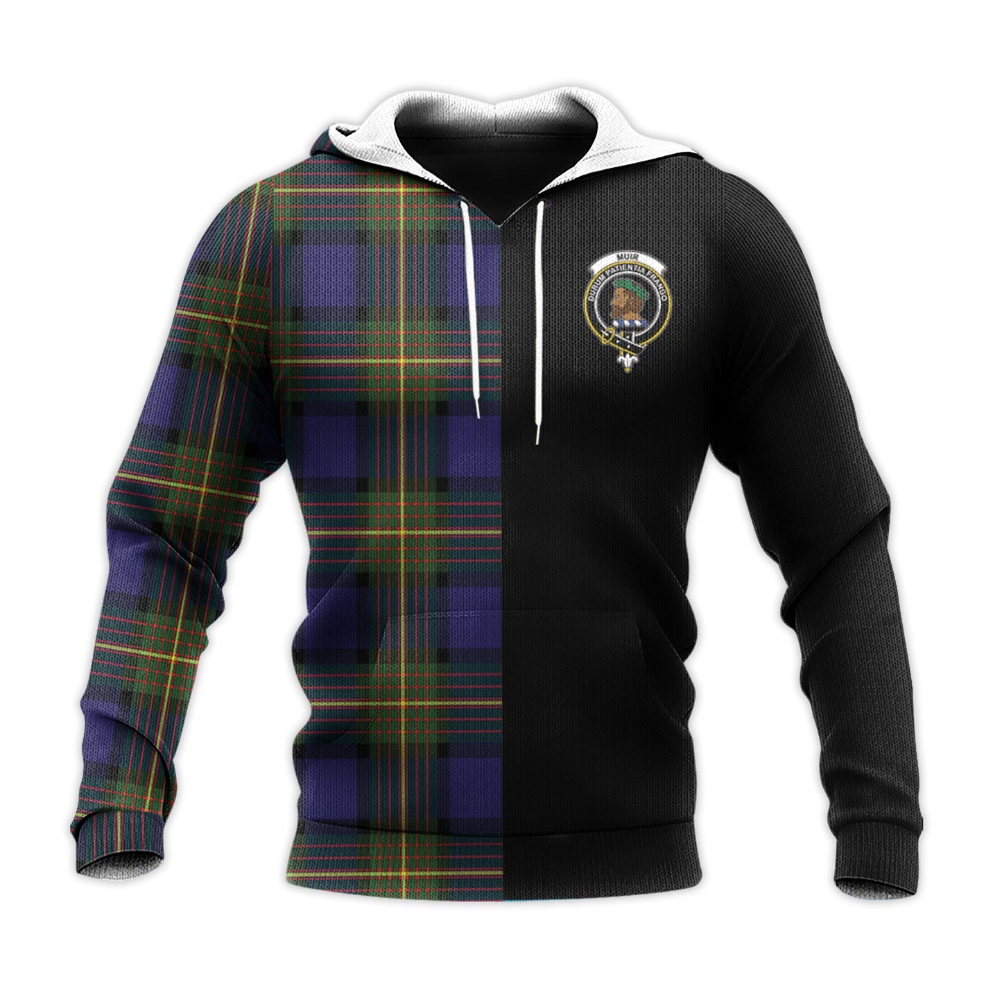 Printivon Muir Tartan Personalize Half Hoodie