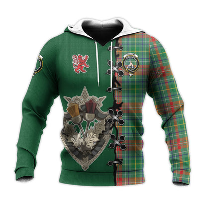 Printivon Muirhead Tartan Hoodie Lion Rampant And Celtic Thistle Style