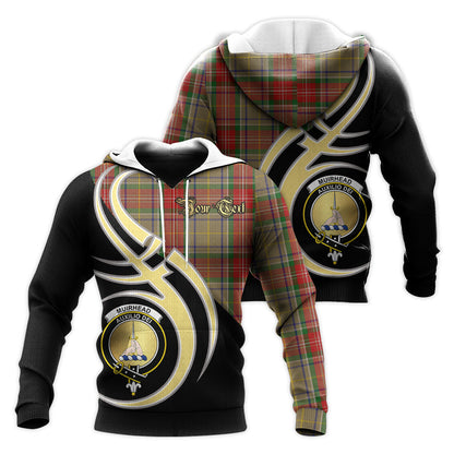 Printivon Muirhead Old Clan Believe In Me Crest Tartan Knitted Hoodie Custom Your Text