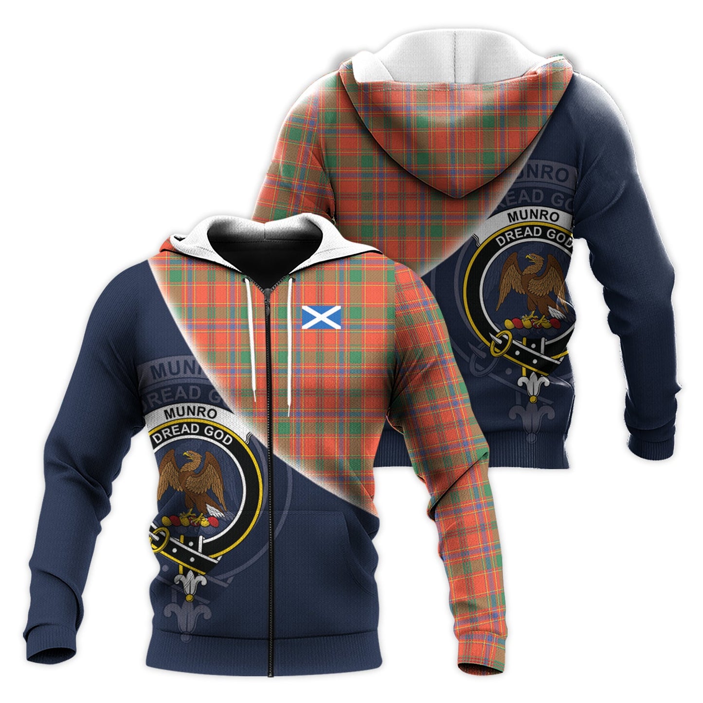 Printivon Munro Ancient Tartan Scottish Crest Hoodie