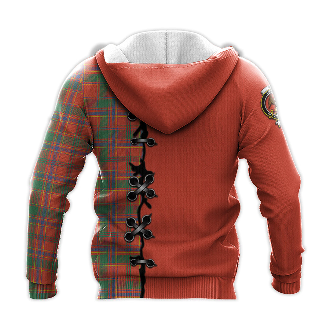 Printivon Munro Ancient Tartan Hoodie Lion Rampant And Celtic Thistle Style
