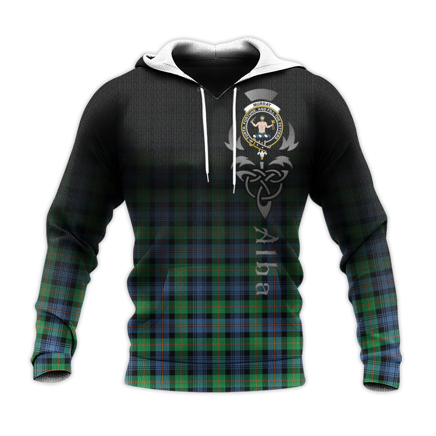 Printivon Murray Of Atholl Ancient Tartan Crest Alba Celtic Hoodie