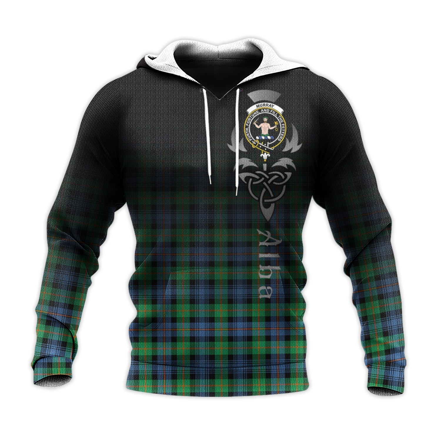 Printivon Murray Of Atholl Ancient Tartan Crest Alba Celtic Hoodie