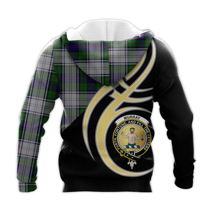 Printivon Murray Of Atholl Dress Clan Believe In Me Crest Tartan Knitted Hoodie Custom Your Text