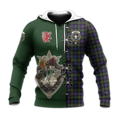 Printivon Murray Of Atholl Modern Tartan Hoodie Lion Rampant And Celtic Thistle Style