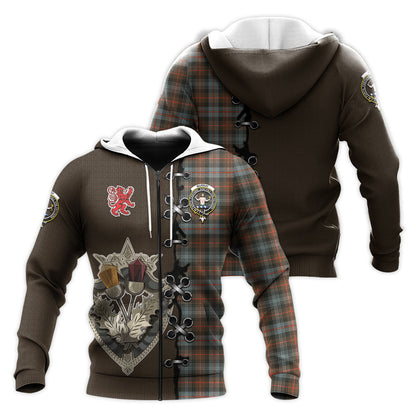 Printivon Murray Of Atholl Weathered Tartan Hoodie Lion Rampant And Celtic Thistle Style