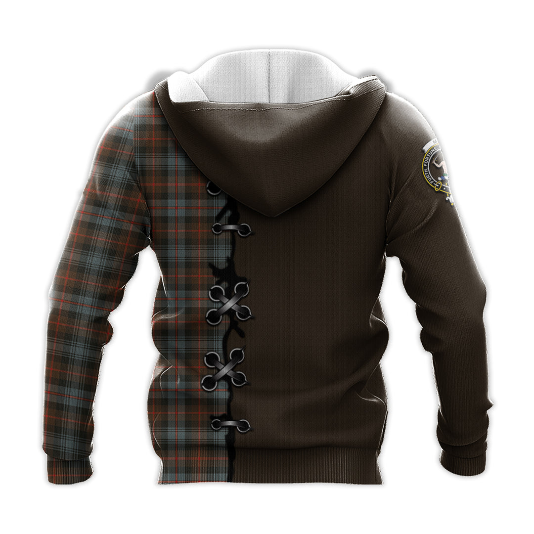 Printivon Murray Of Atholl Weathered Tartan Hoodie Lion Rampant And Celtic Thistle Style