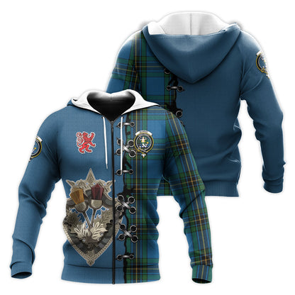 Printivon Murray Of Elibank Tartan Hoodie Lion Rampant And Celtic Thistle Style
