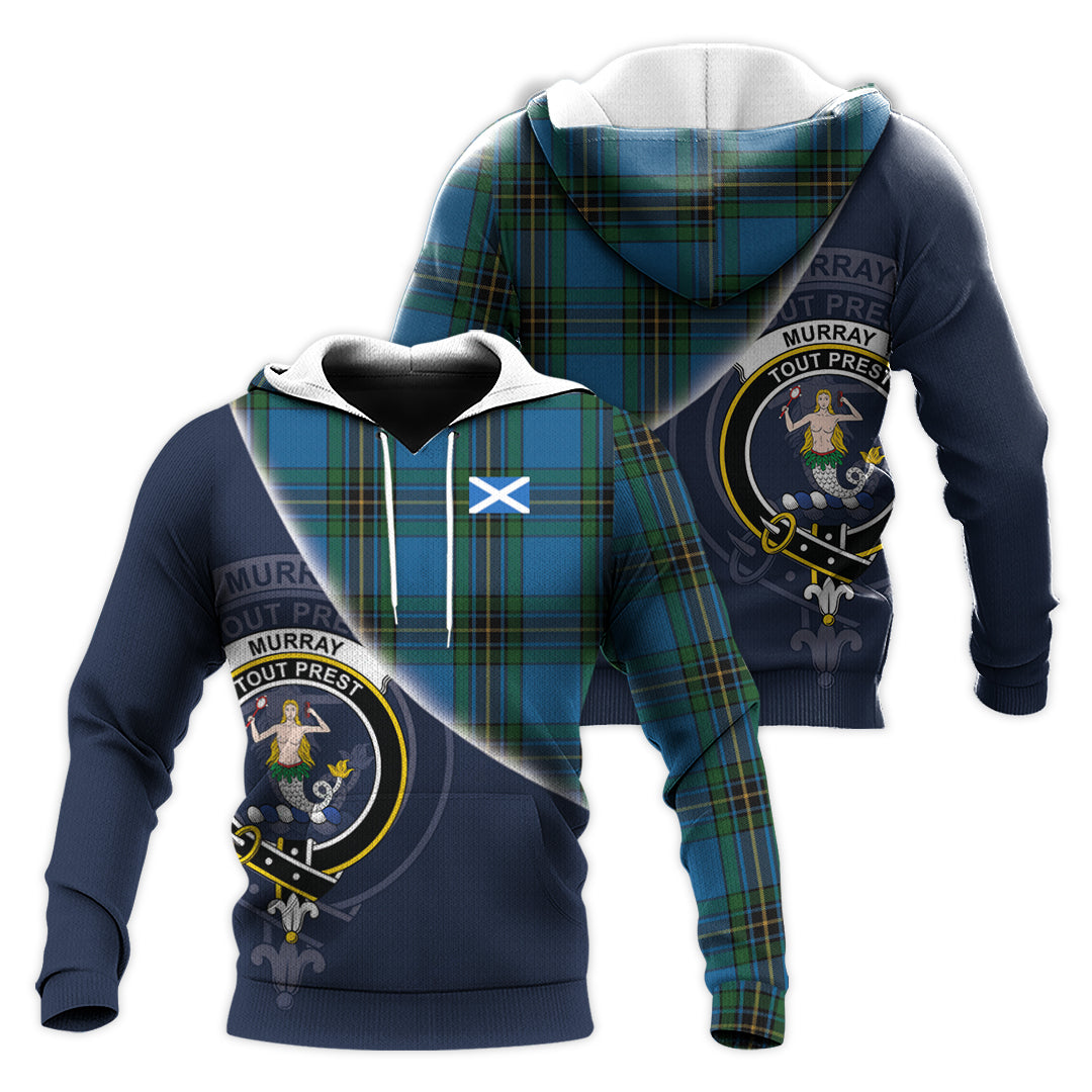 Printivon Murray Of Elibank Tartan Scottish Crest Hoodie
