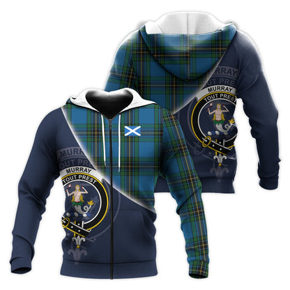 Printivon Murray Of Elibank Tartan Scottish Crest Hoodie