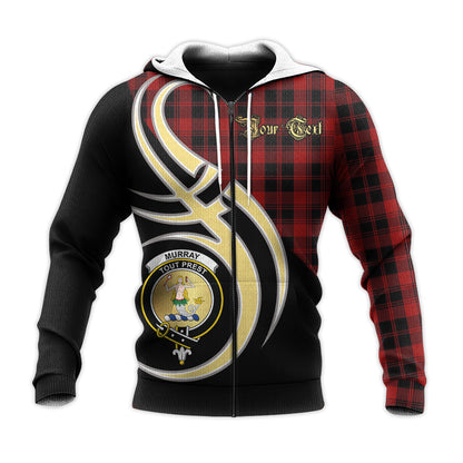 Printivon Murray Of Ochtertyre Clan Believe In Me Crest Tartan Knitted Hoodie Custom Your Text