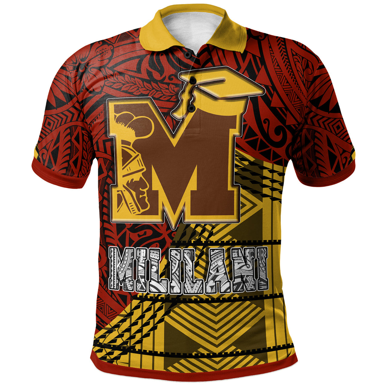 Hawaii Mililani High School Polo Shirt - Mililani High School Polynesian Pattern