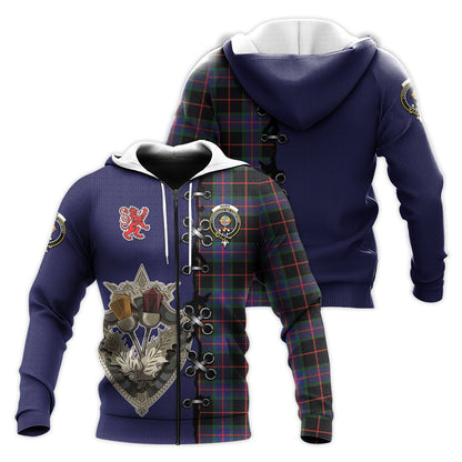 Printivon Nairn Tartan Hoodie Lion Rampant And Celtic Thistle Style