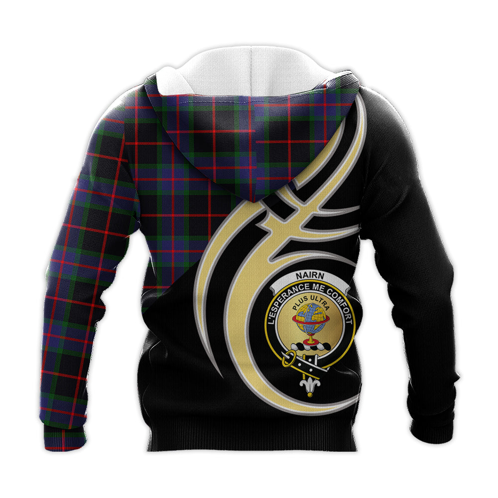 Printivon Nairn Clan Believe In Me Crest Tartan Knitted Hoodie Custom Your Text