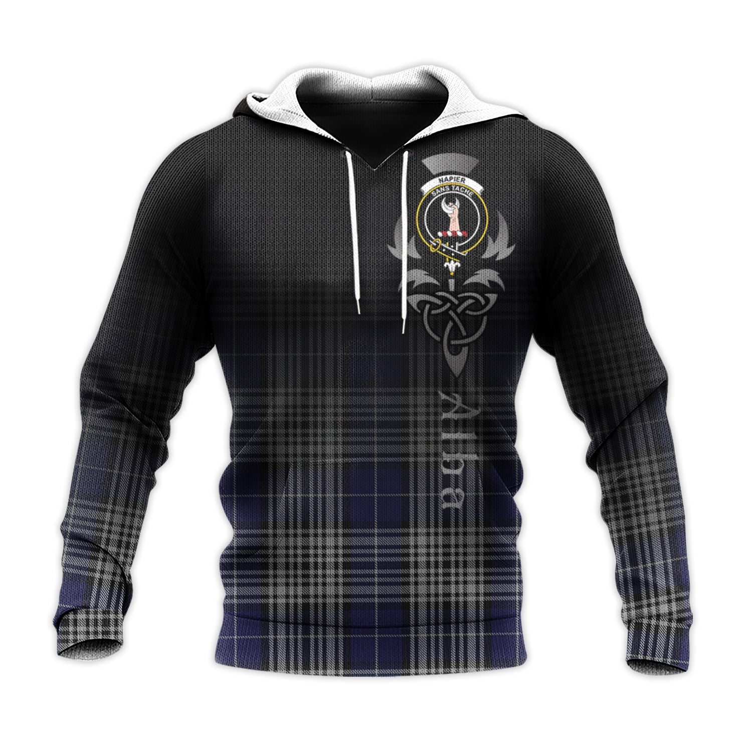 Printivon Napier Tartan Crest Alba Celtic Hoodie