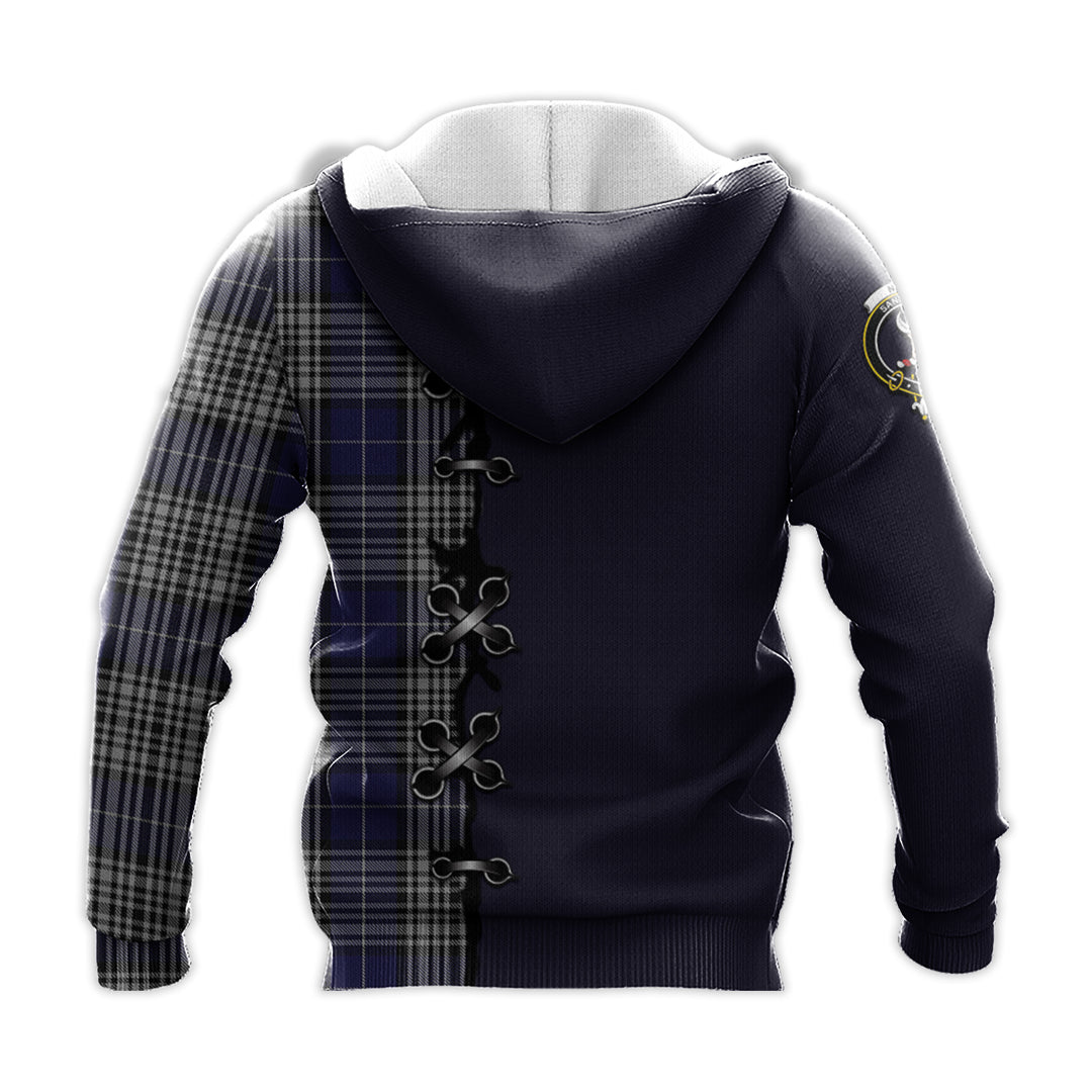 Printivon Napier Tartan Hoodie Lion Rampant And Celtic Thistle Style