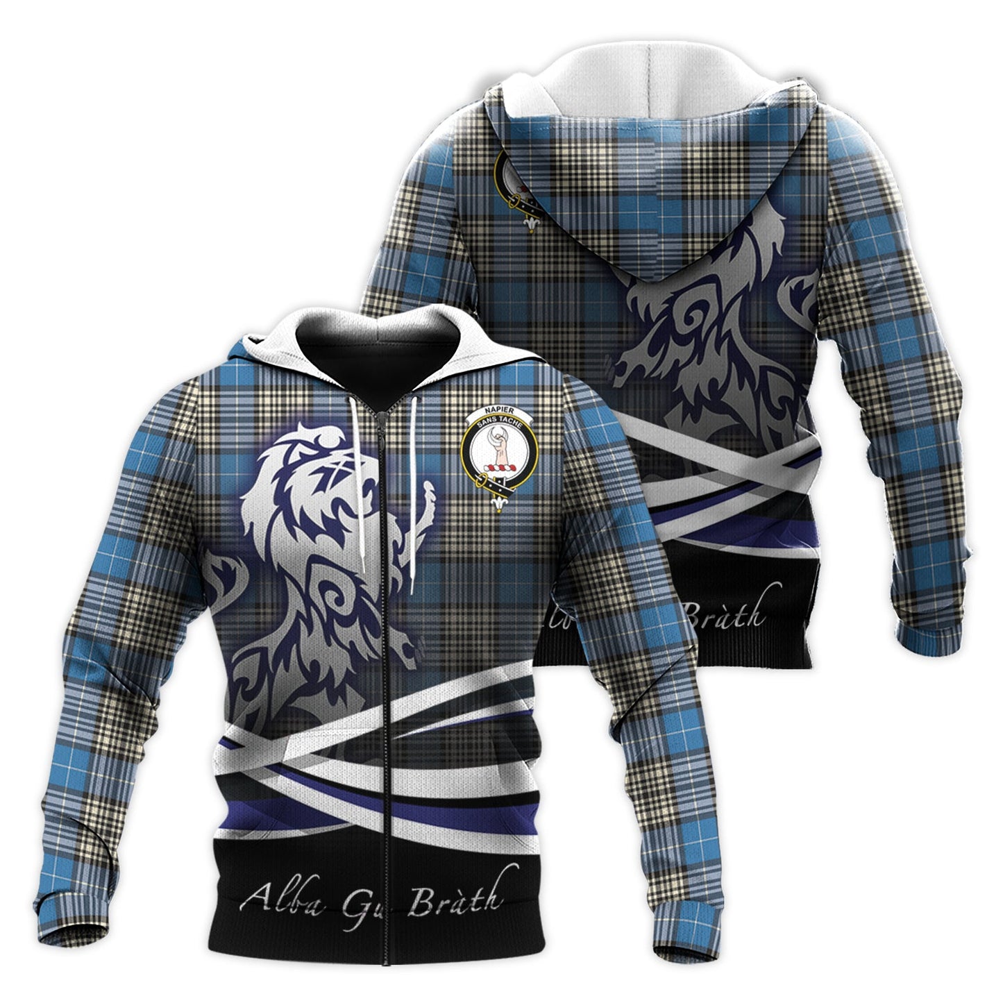 Printivon Napier Ancient Tartan Scottish Lion Hoodie