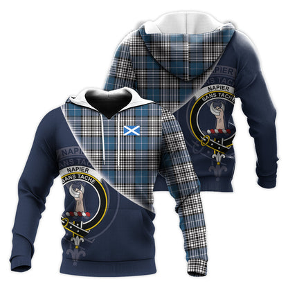 Printivon Napier Modern Tartan Scottish Crest Hoodie