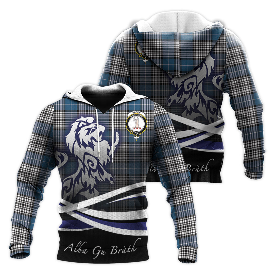 Printivon Napier Modern Tartan Scottish Lion Hoodie