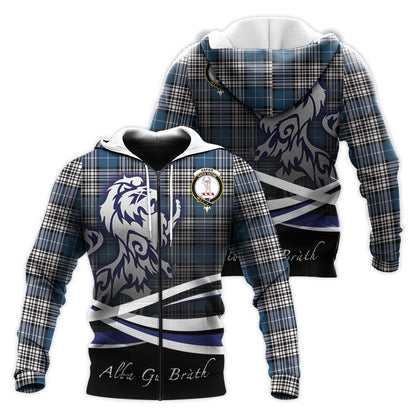 Printivon Napier Modern Tartan Scottish Lion Hoodie