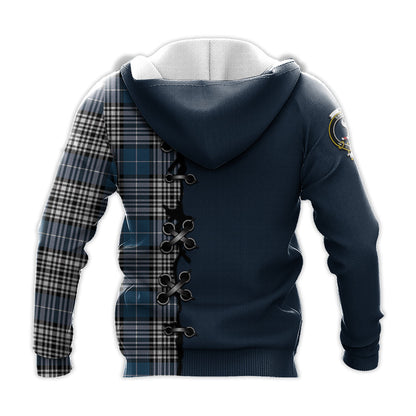Printivon Napier Modern Tartan Hoodie Lion Rampant And Celtic Thistle Style